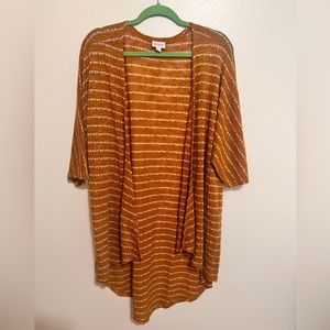 ✨3/$15 LuLaRoe Orange and White Long Overlay